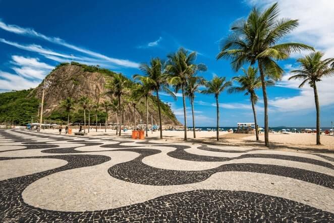 Praia de Copacabana no Rio de Janeiro